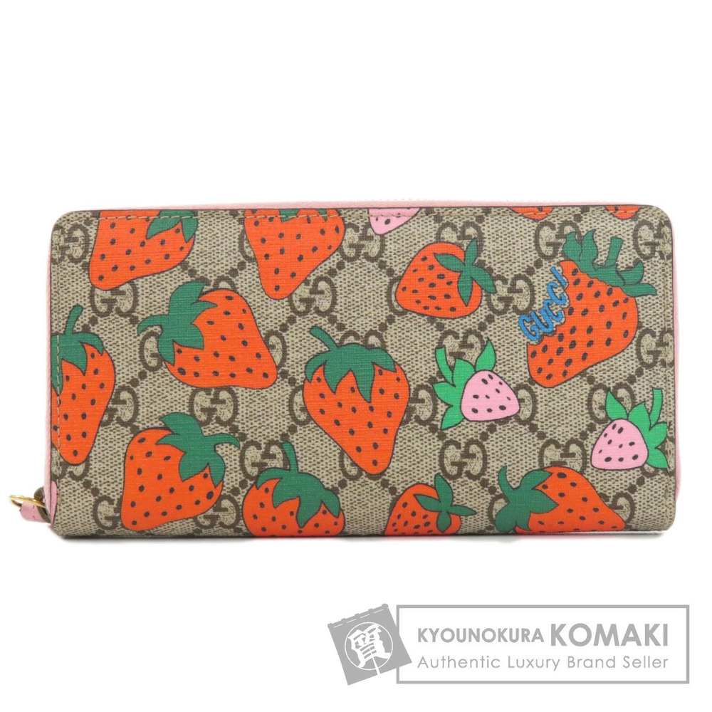 Gucci GG Supreme Straw Tanberry Long Wallet coin purse